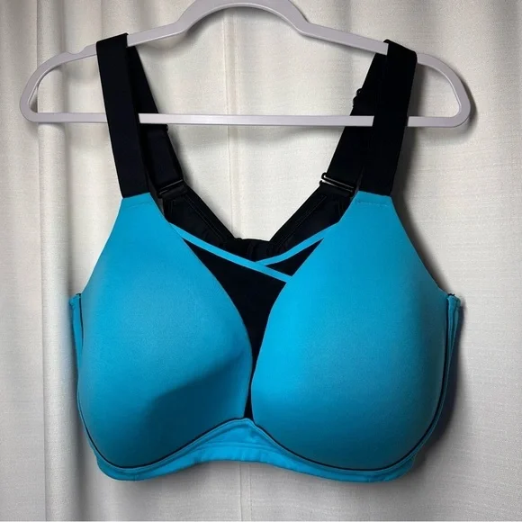 Livi Active Sport Bra 44DDD Bright Blue Convertible Strap Molded No Wire Workout - Picture 9 of 10